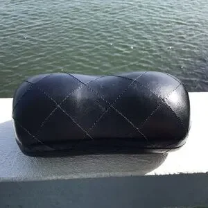 Authentic Chanel Faux Leather Caviar Quilted Eyeglass/Sunglass Case Luxotica CHANEL | Accessories | Authentic Chanel Faux Leather Caviar  main image 3